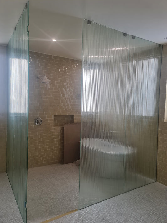 Slotted Square Glass Panel | Decorative Architectural Glass