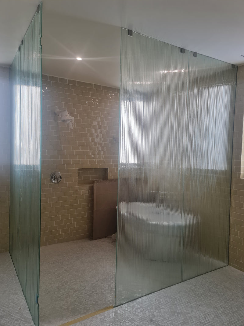 Slotted Square Glass Panel | Decorative Architectural Glass