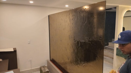 Ripple Textured Glass Room Divider
