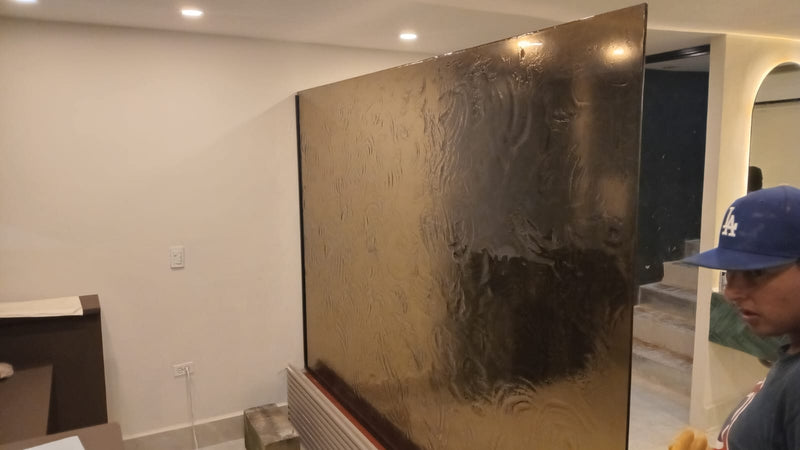 Ripple Textured Glass Room Divider