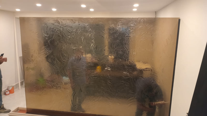 Ripple Textured Glass Room Divider