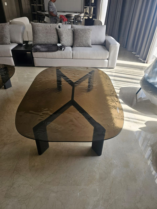 Bronze Ripple Glass Coffee Table