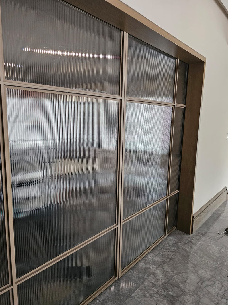 Fluted Glass Door