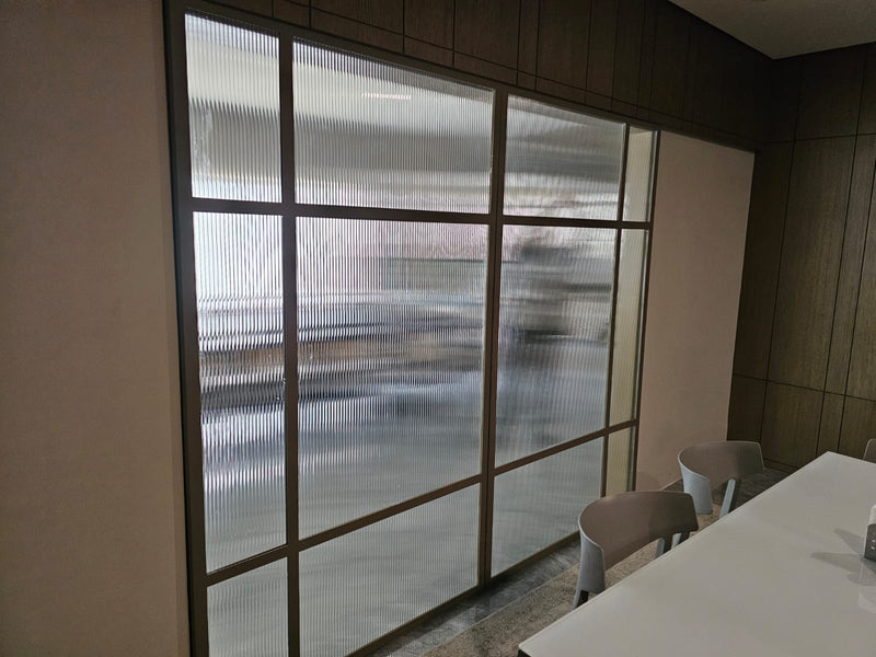 Fluted Glass Door