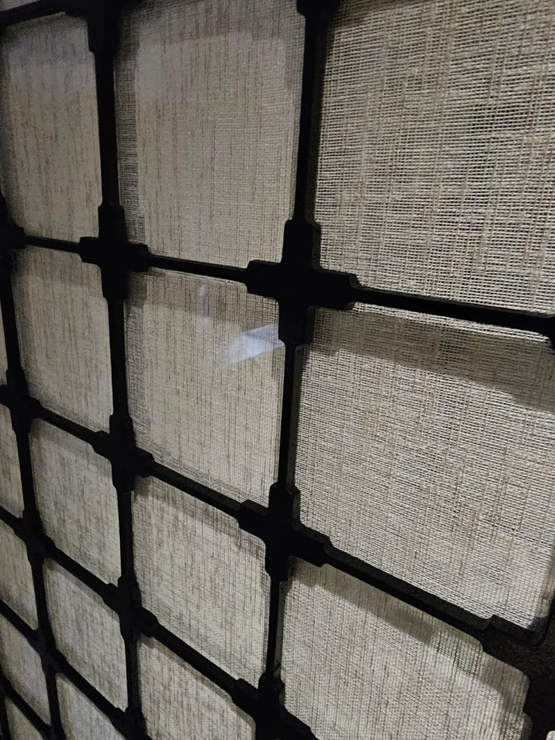 Fabric-Laminated Glass Lattice Divider