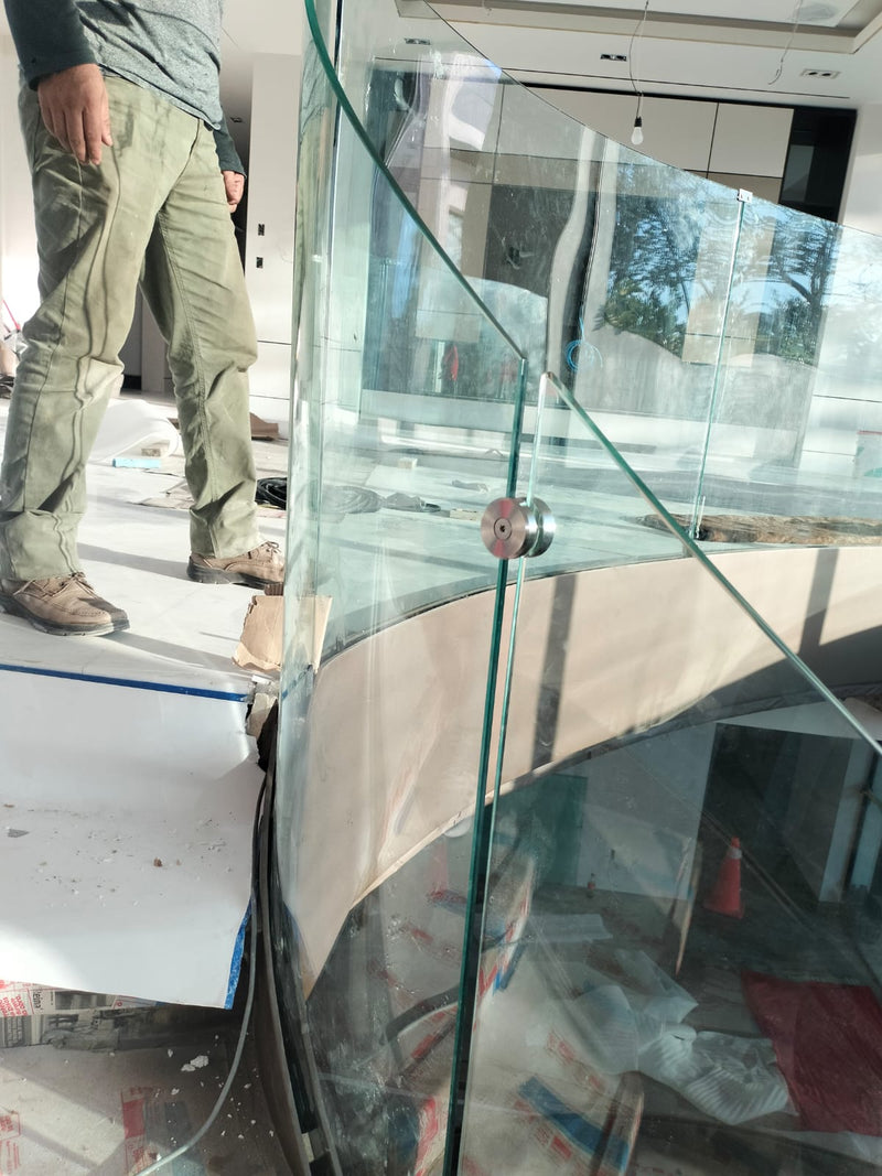 Curved Glass Spiral Staircase Balustrade