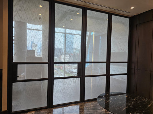 Fabric-Laminated Glass Office Partition