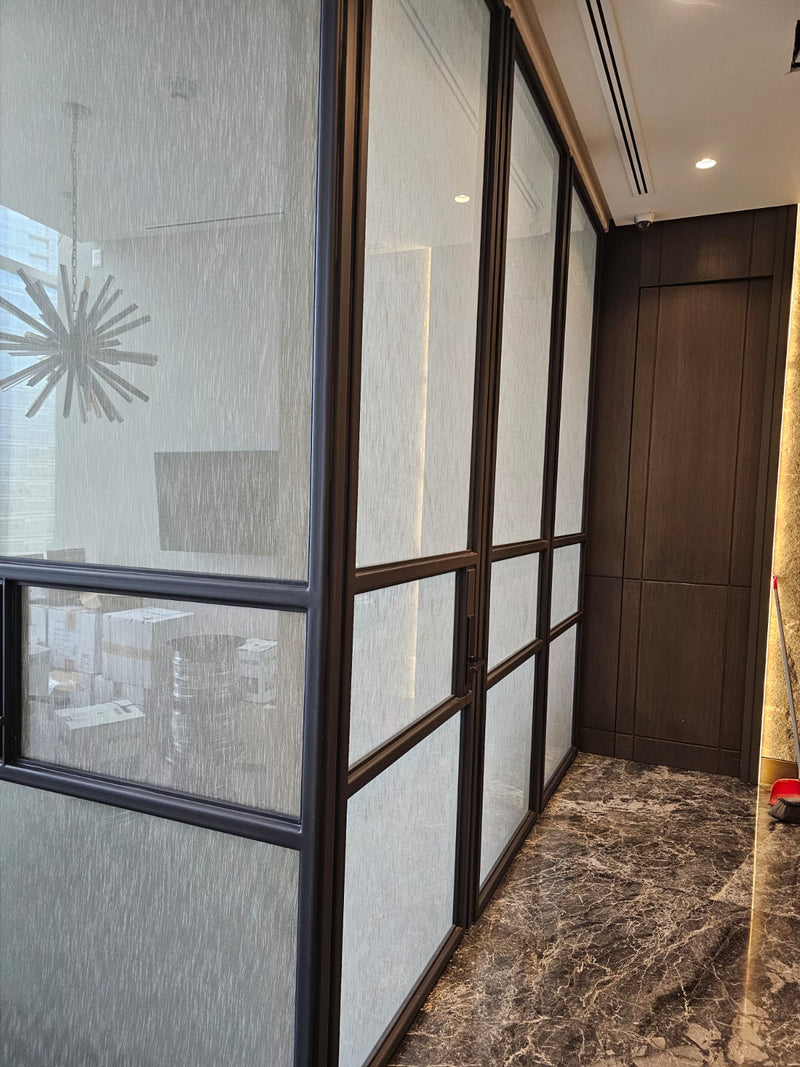 Fabric-Laminated Glass Office Partition