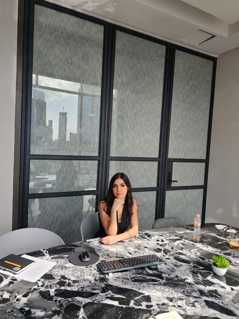 Fabric-Laminated Glass Office Partition