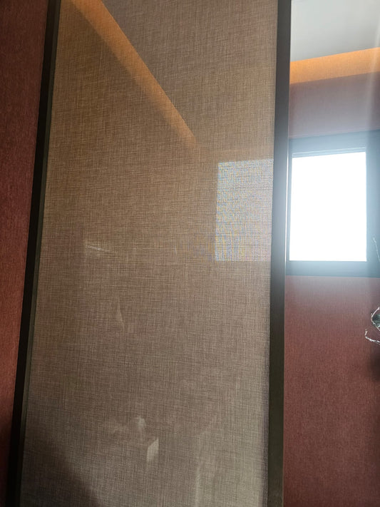 Wood laminated glass divider