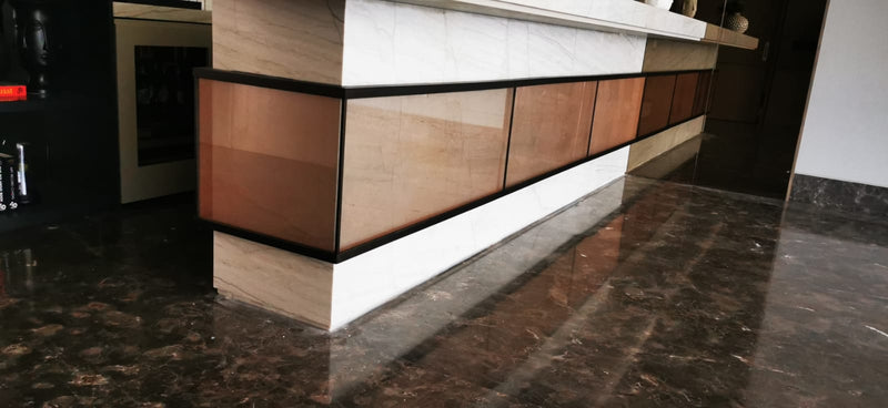 Bronze Glass Counter Cladding