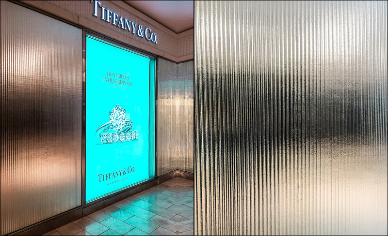 River Low Iron Silvered Textured Glass Panel