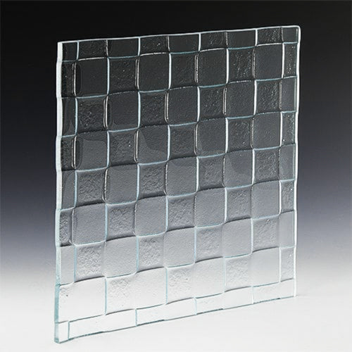 SQUARE Checkerboard Textured Glass Panel | Decorative Glass