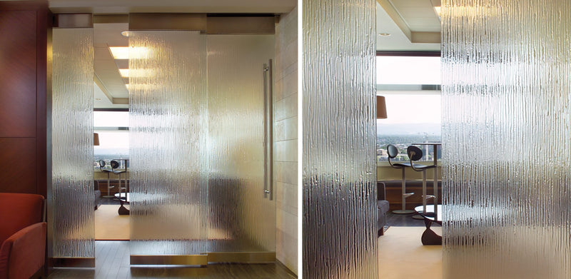 Rain XL Textured Glass Panel | High Privacy Architectural Glass