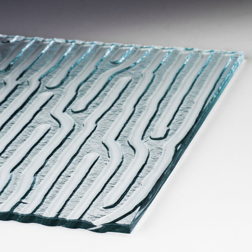 Uxmal Sandtide Textured Glass Panel | Architectural Cast Glass
