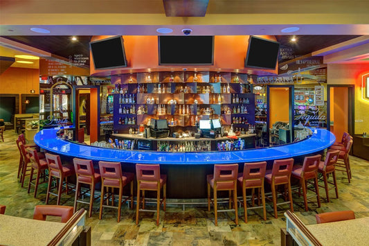 Silver Reef Casino Glass Bar Top | Luxury Glass Surfaces