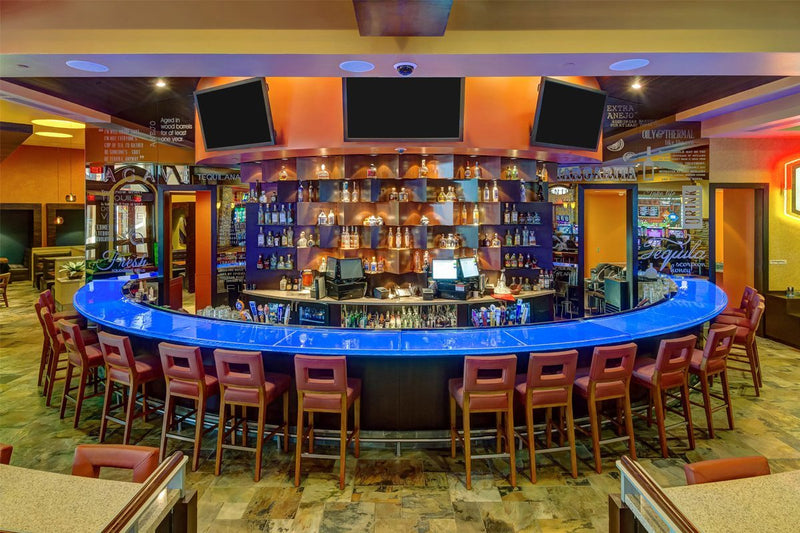 Silver Reef Casino Glass Bar Top | Luxury Glass Surfaces