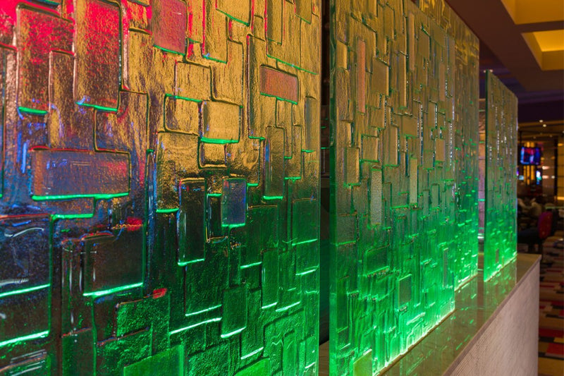 BRIC Brick-Pattern Textured Glass Panel | Decorative Glass